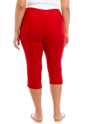 Kim Rogers Pants Women Size 12 Average Red Stretch Tummy Control