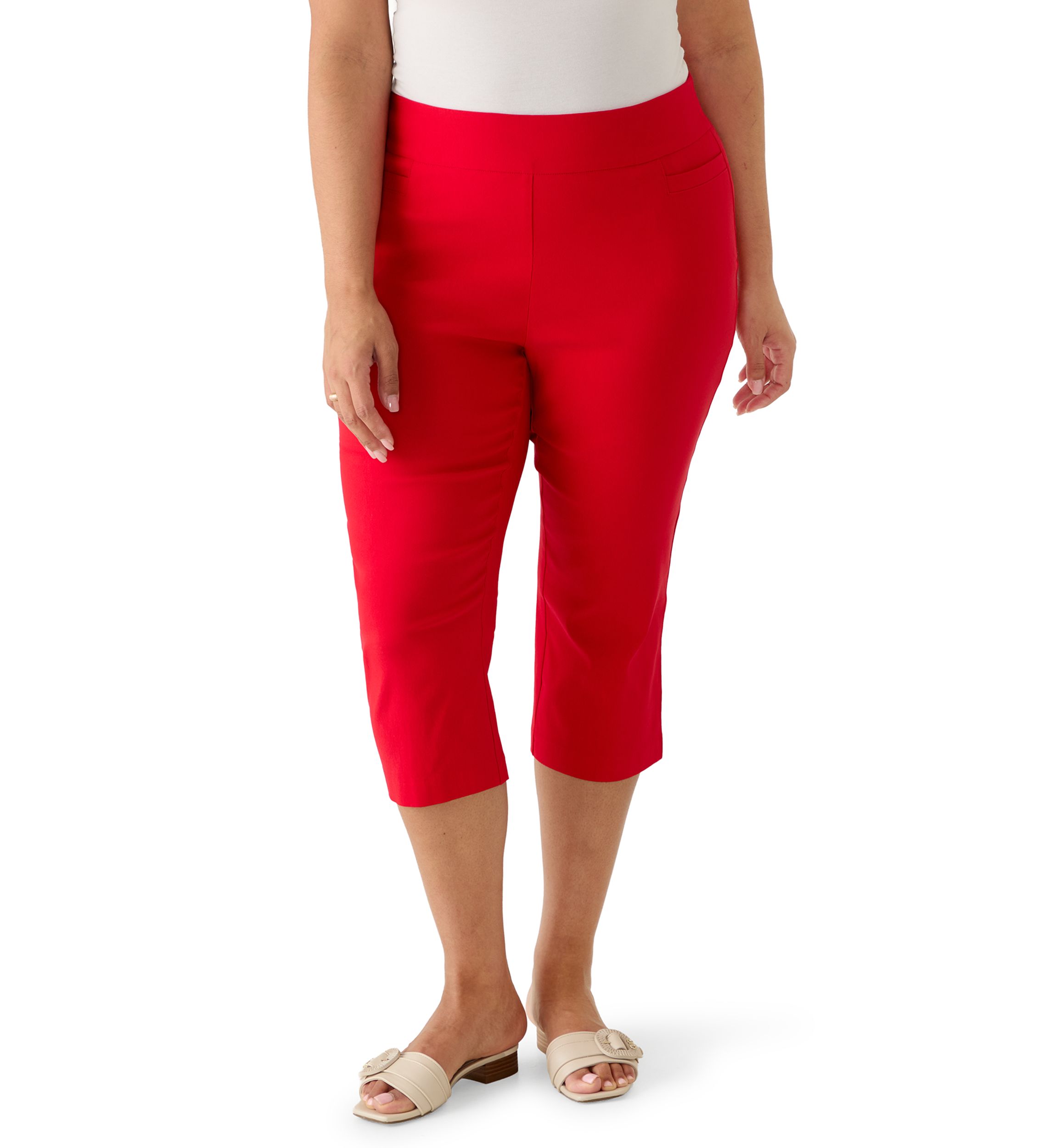plus size red dress pants Pantaln de Vestir Tiro Alto Tall Victoria - Rojo
