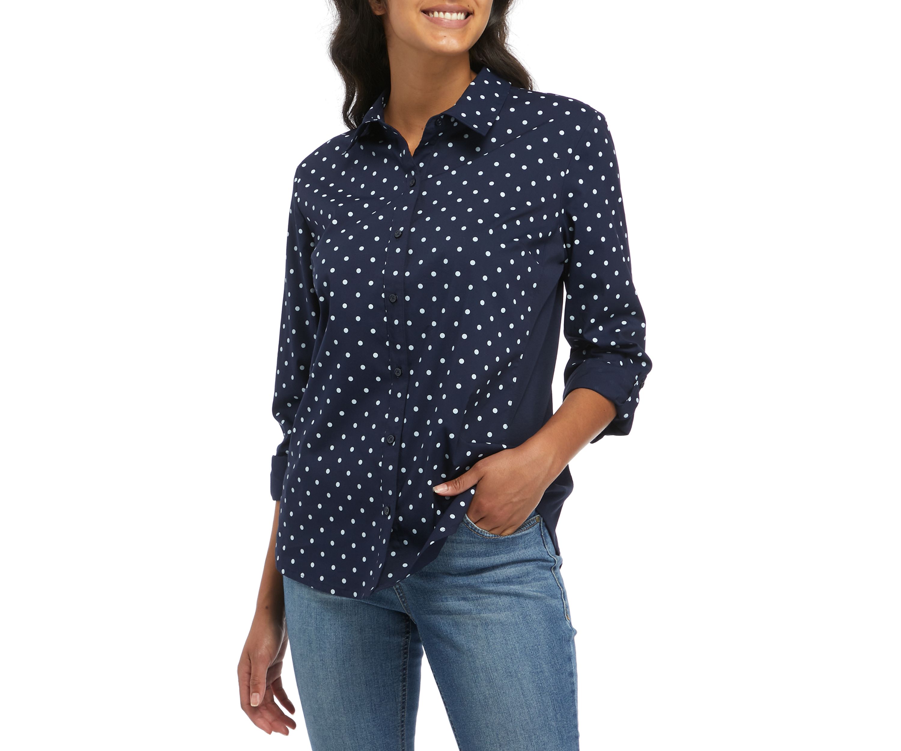 Womens Roll Tab Knit to Fit Shirt 