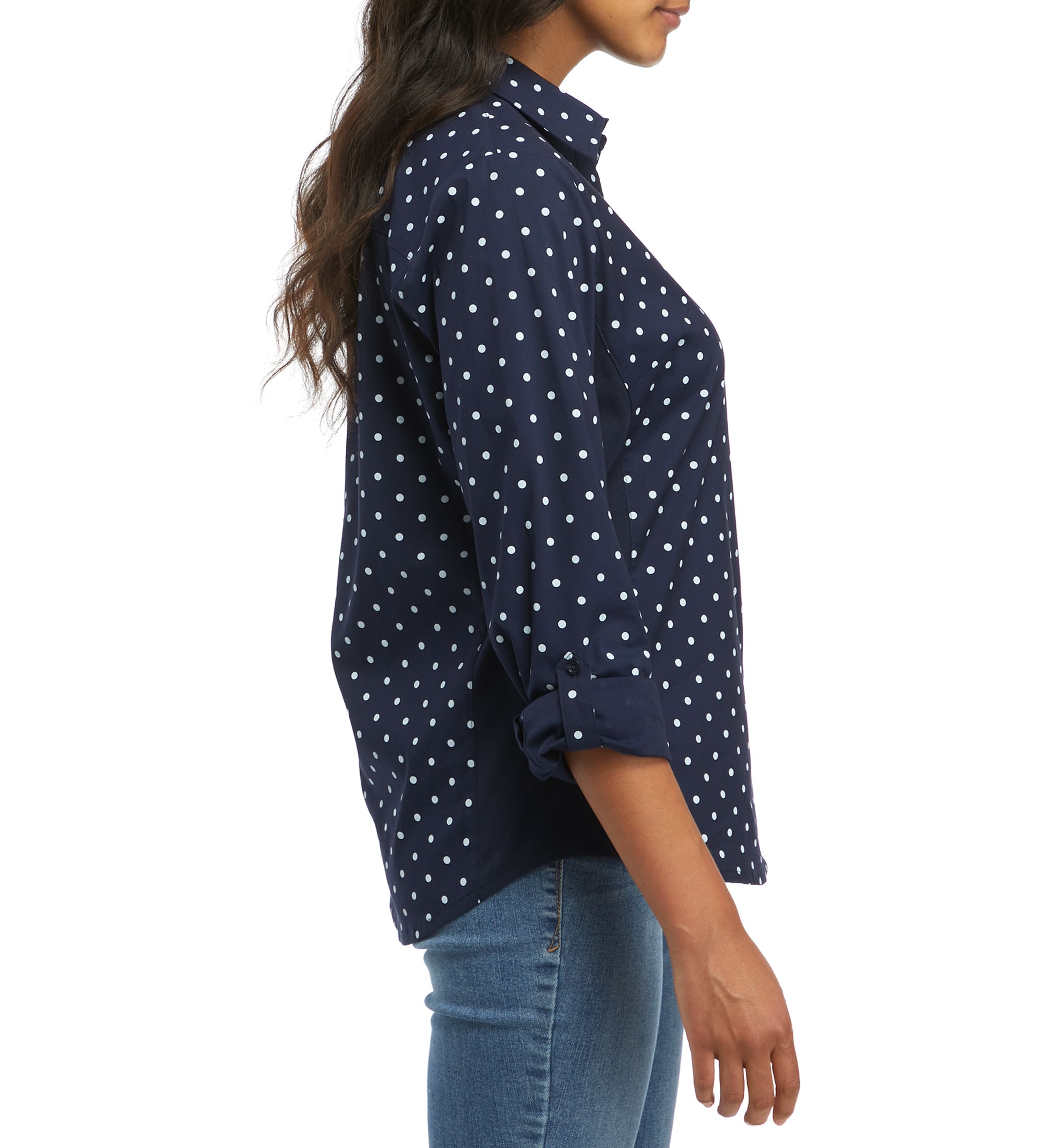 Womens Roll Tab Knit to Fit Shirt 