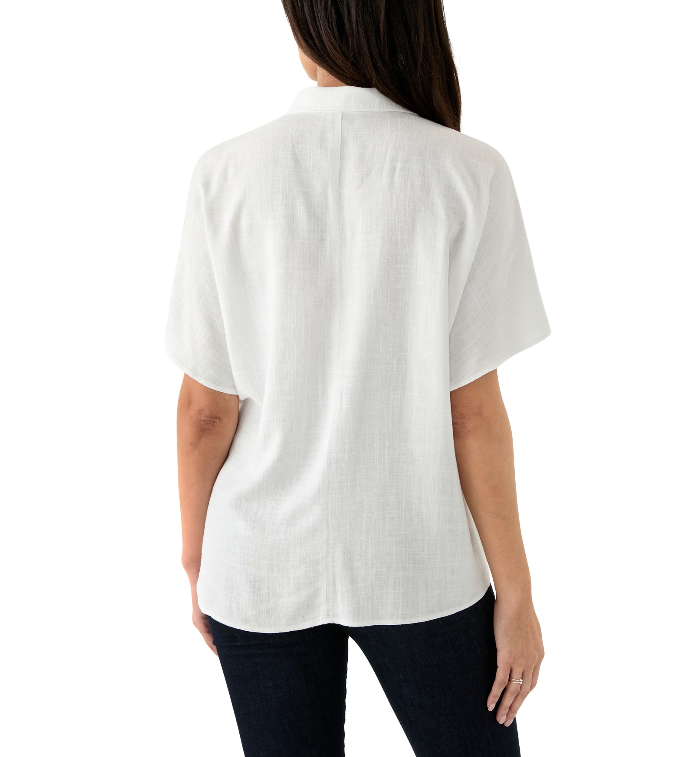 Womens Short Sleeve Tie Front Shirt 