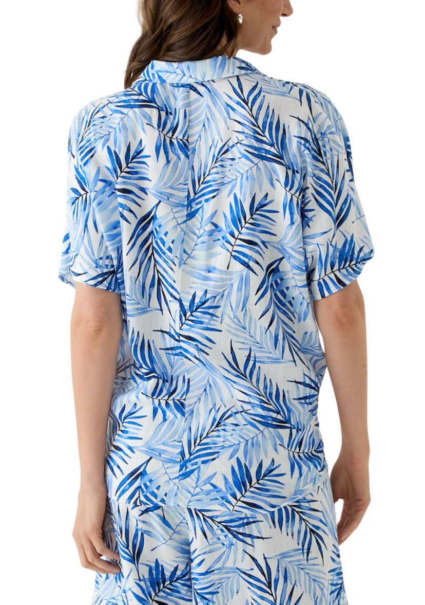 Womens Printed Button Down Shirt