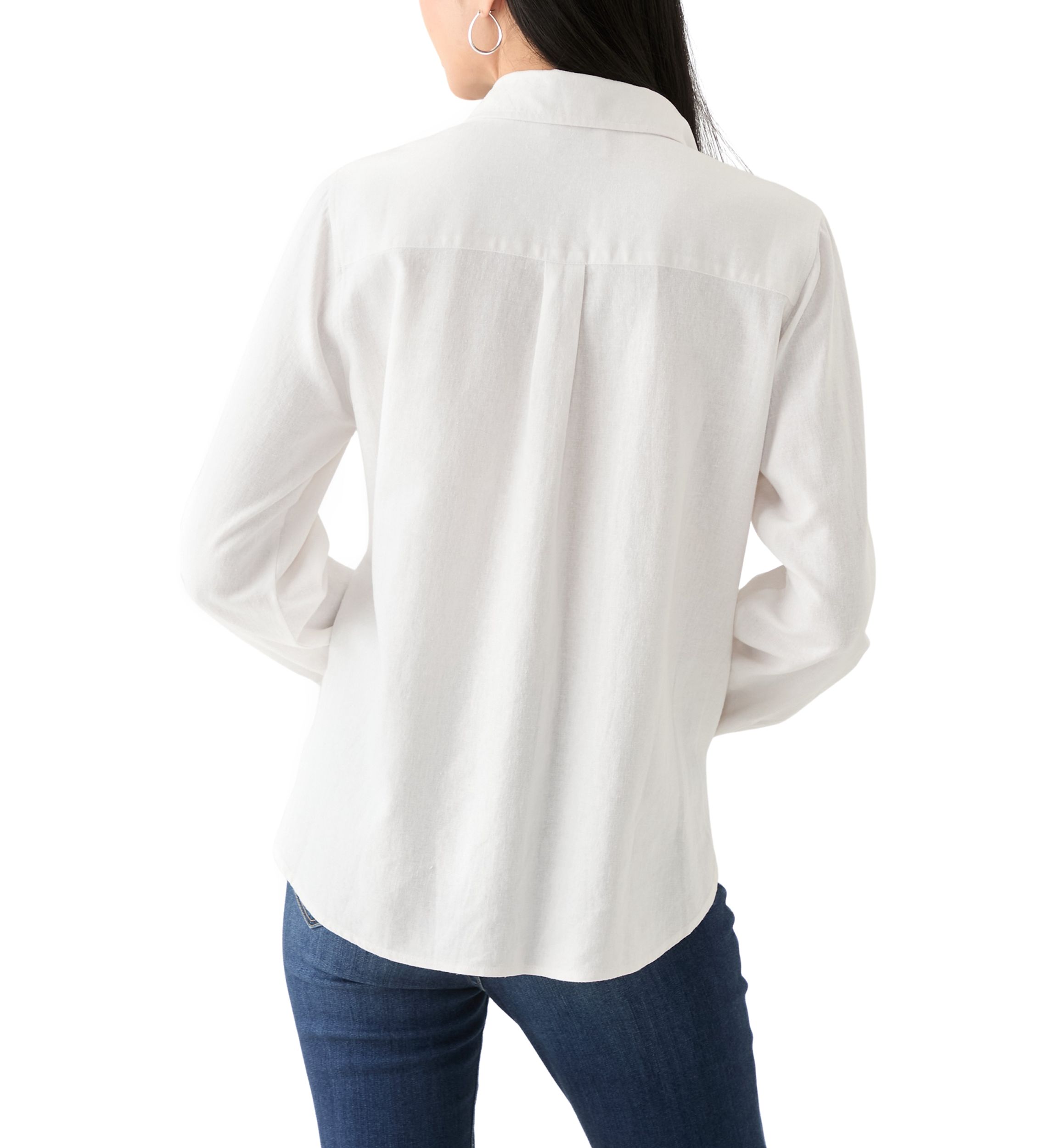 Petite Linen Blend Boyfriend Shirt