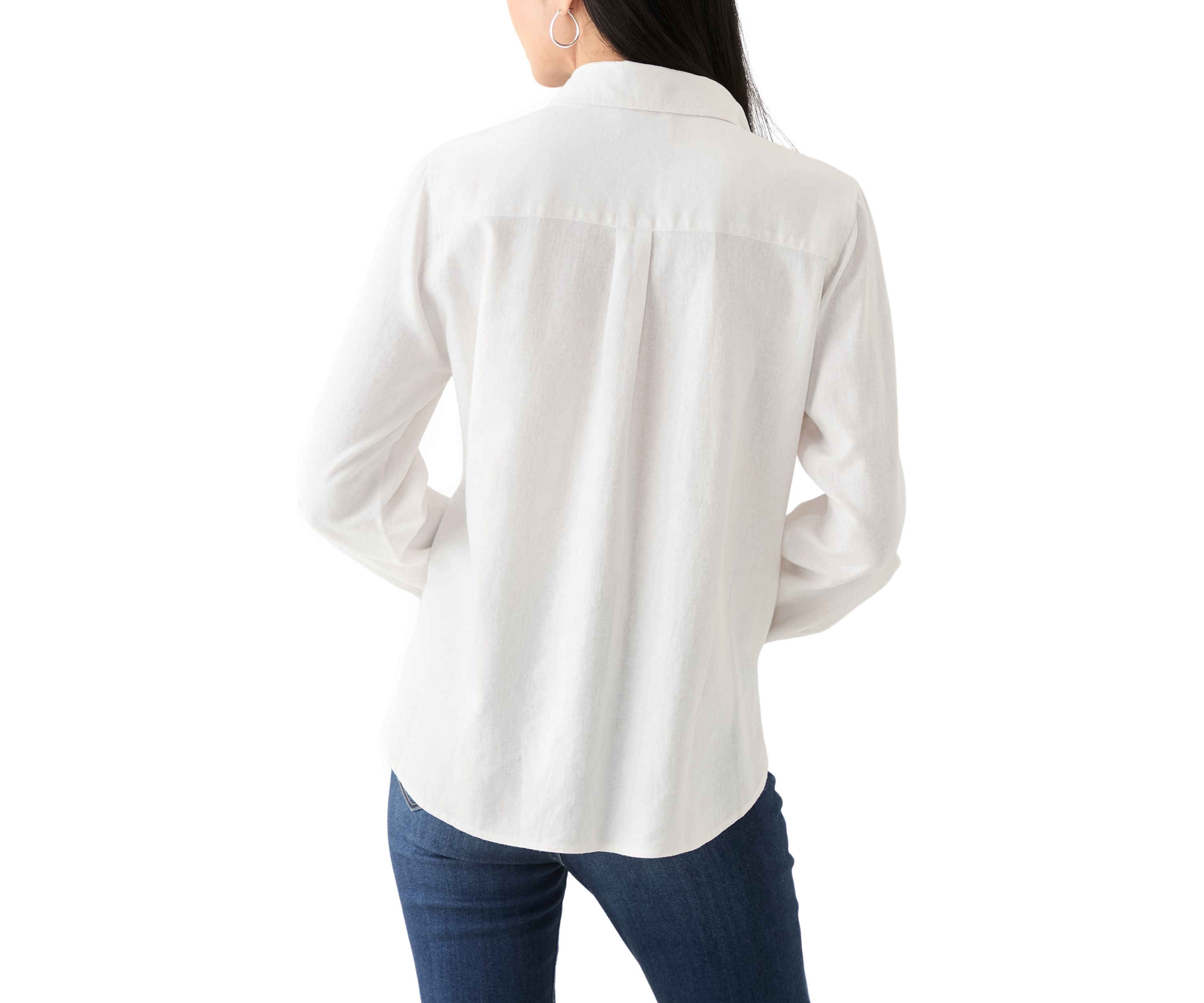 Petite Linen Blend Boyfriend Shirt