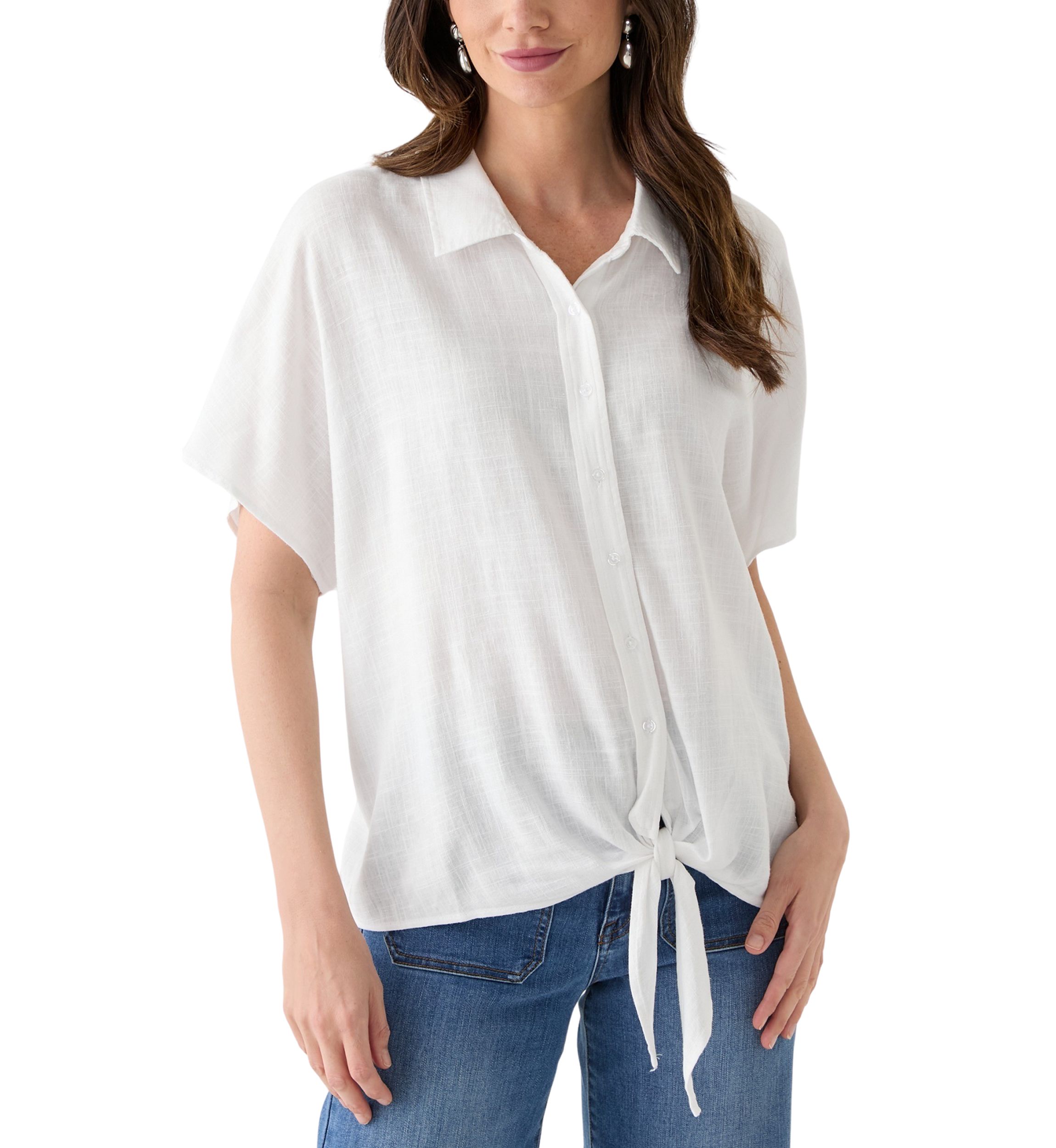 Petite Tie Front Shirt 