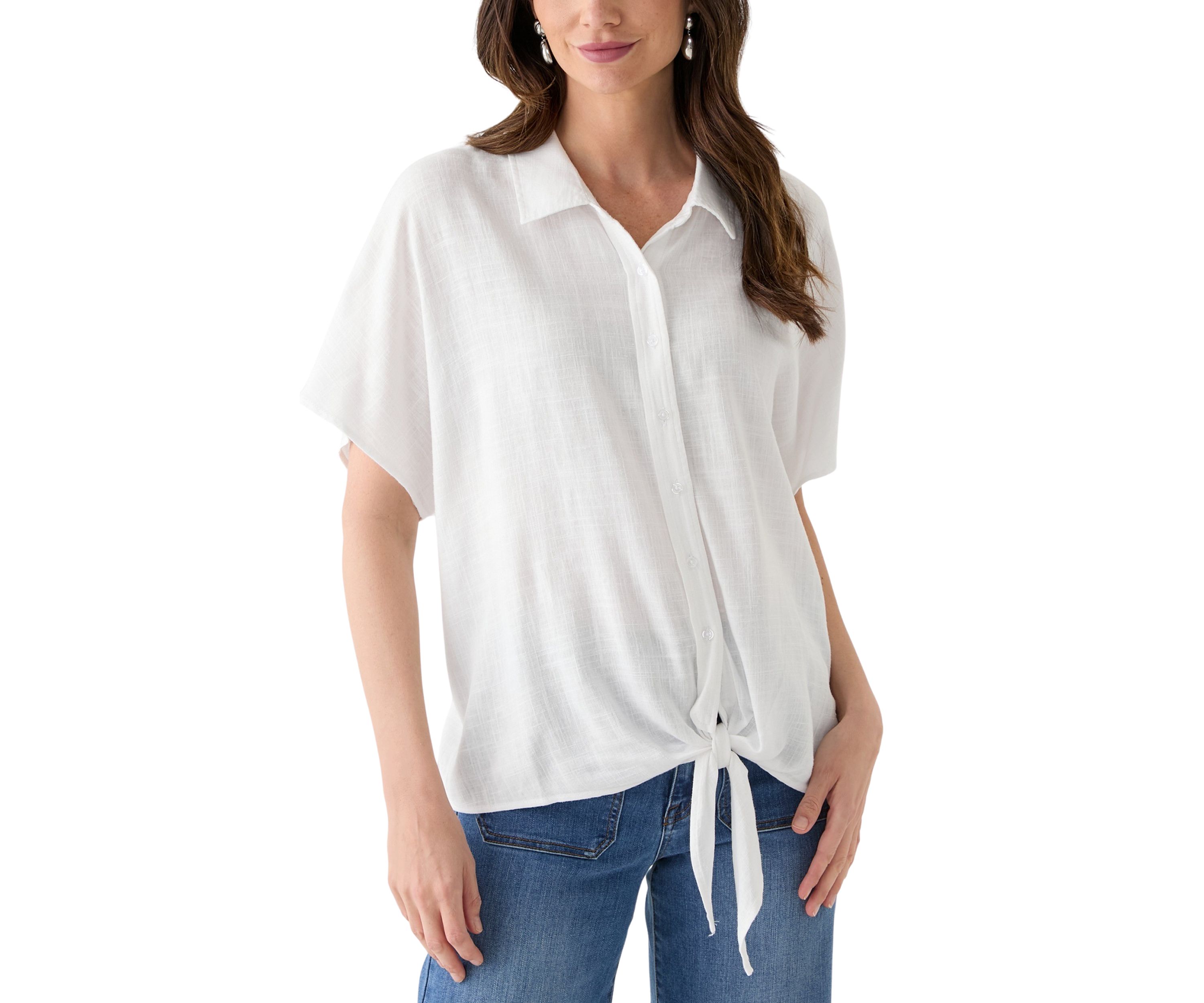 Petite Tie Front Shirt 