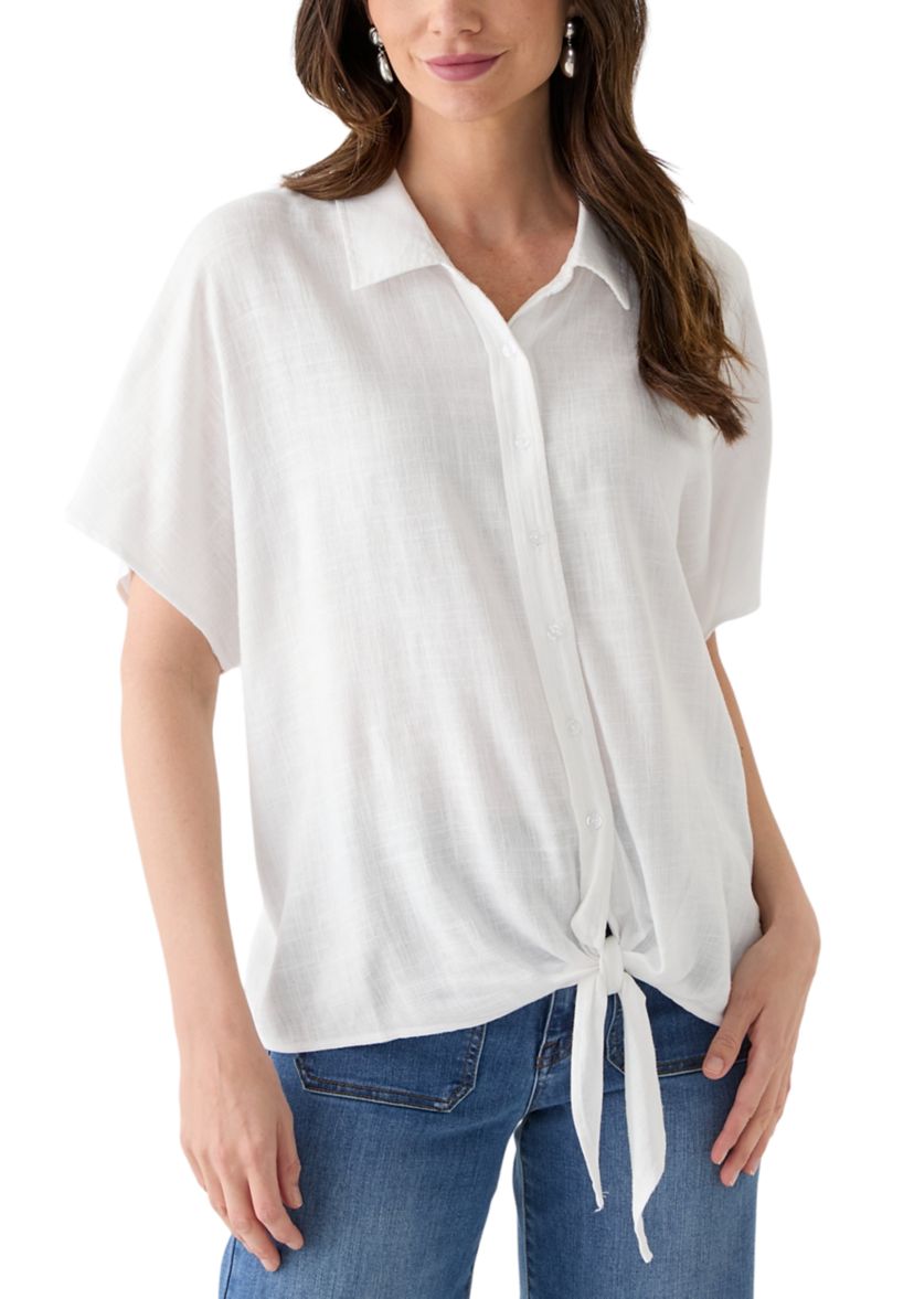 Petite Tie Front Shirt 