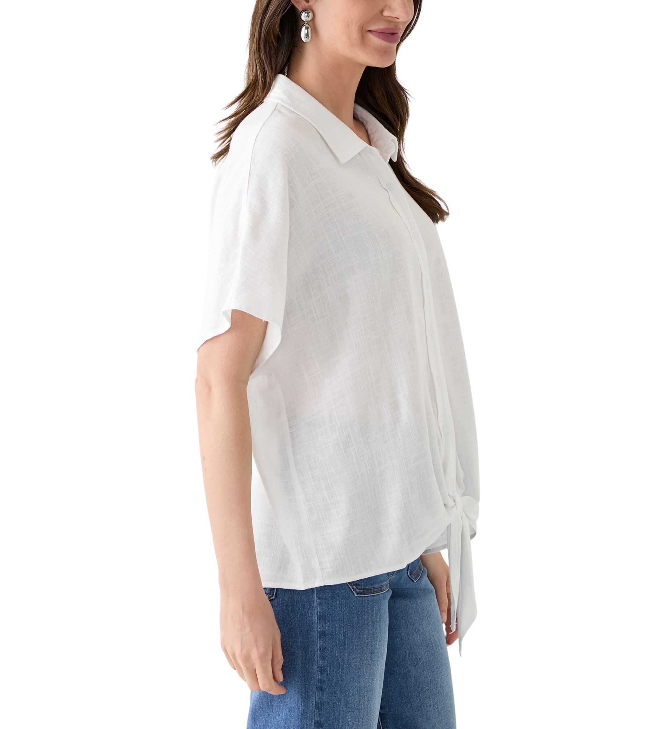 Petite Tie Front Shirt 