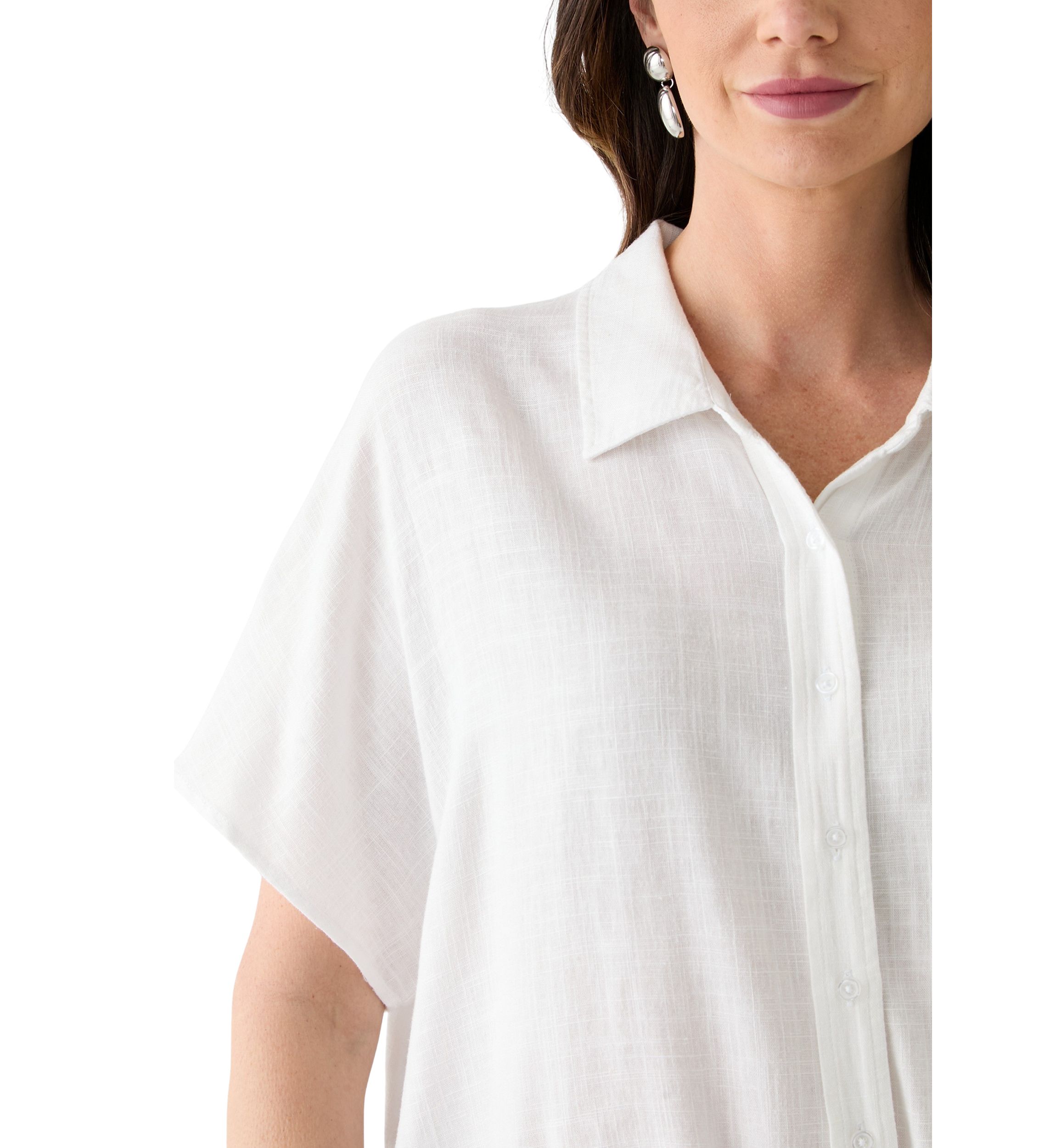 Petite Tie Front Shirt 