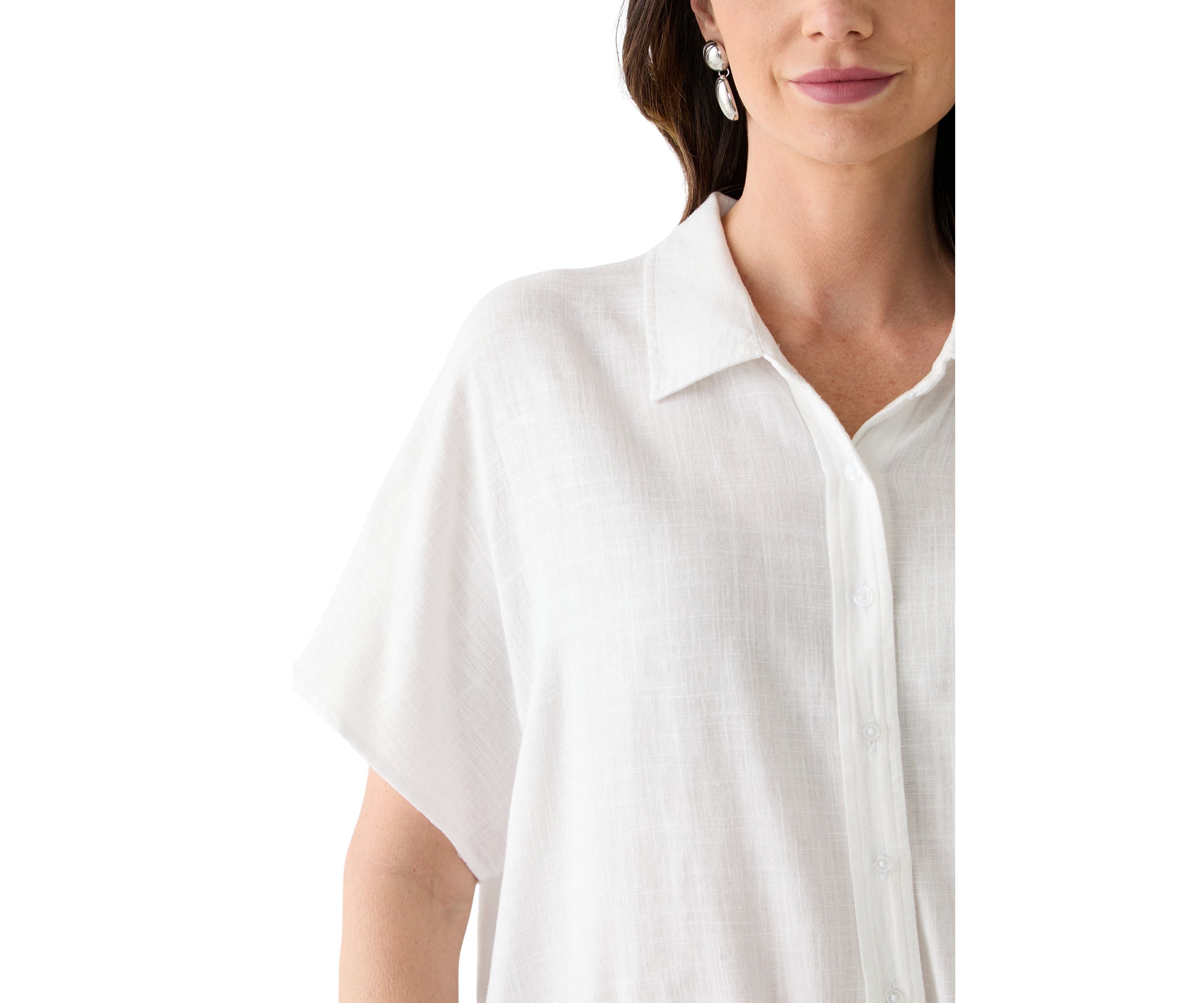 Petite Tie Front Shirt 