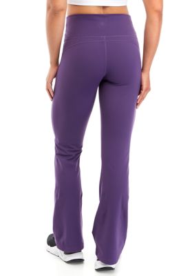  Womens Flare Leggings High Waisted Sweatpants Bell Bottoms  Bootcut Yoga Pants Plain Mauve Purple L
