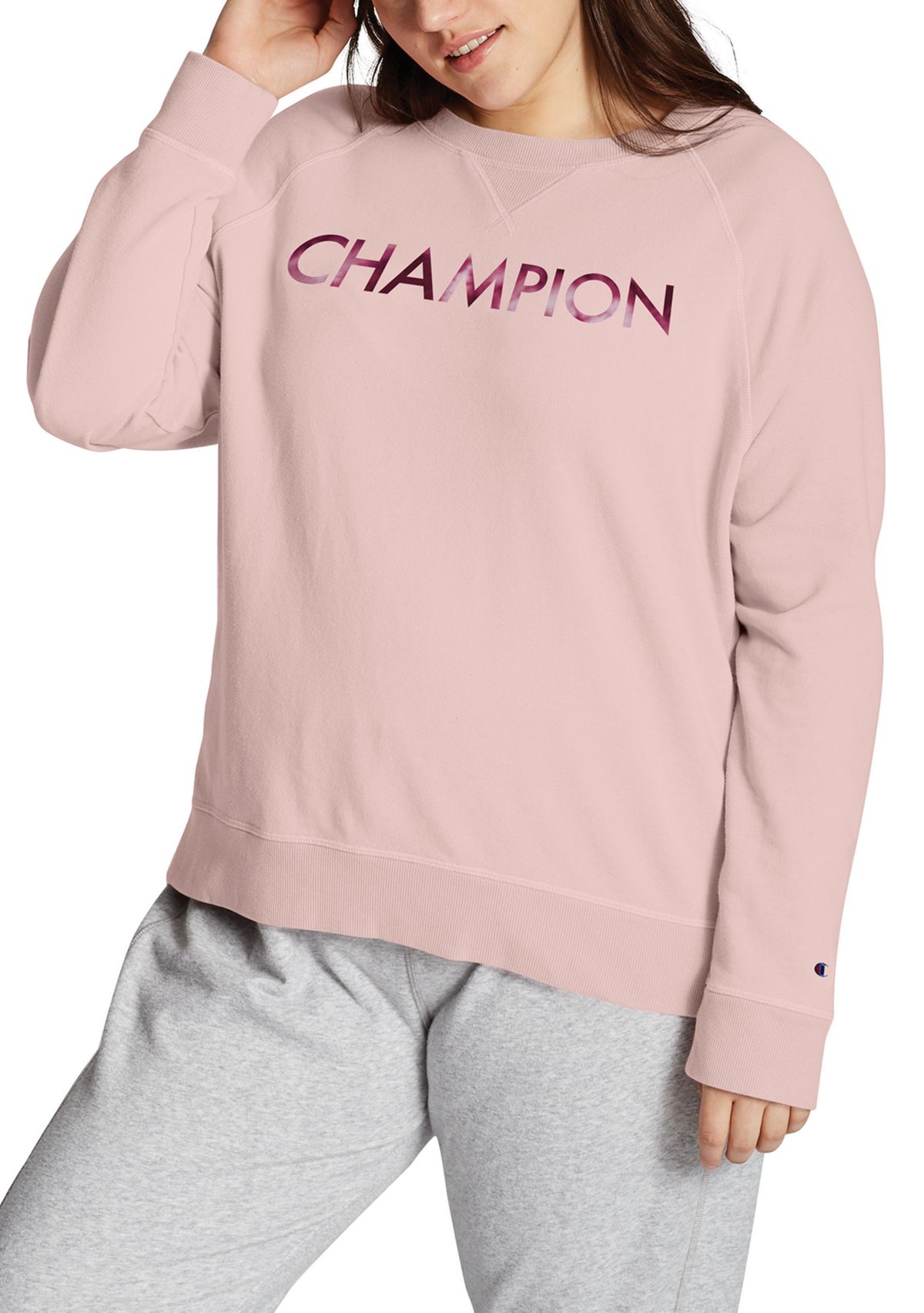 Plus Size Campus French Terry Crew Sweatshirt