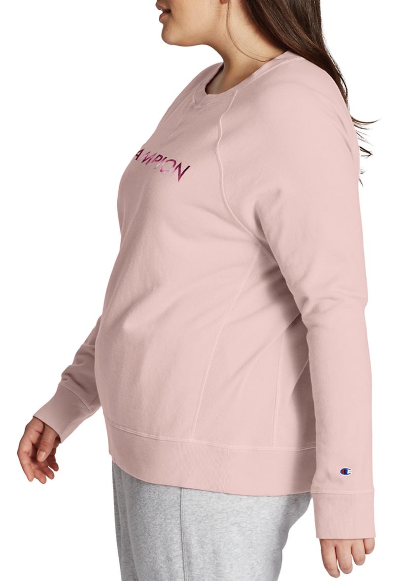 Plus Size Campus French Terry Crew Sweatshirt