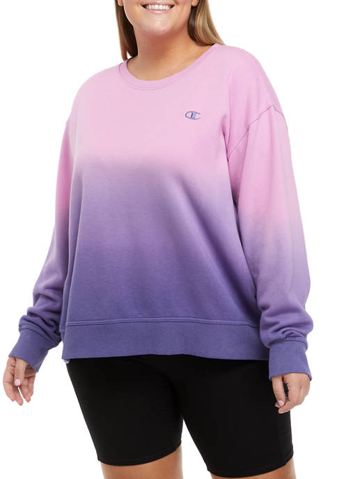 Champion® Plus Size Fleece Dye Crew Neck Pullover