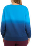 Plus Size Fleece Dye Crew Neck Pullover