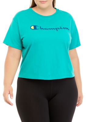 CHAMPION Women's Plus Size Powerblend Signature Graphic Sweatshirt, Gray,  4X