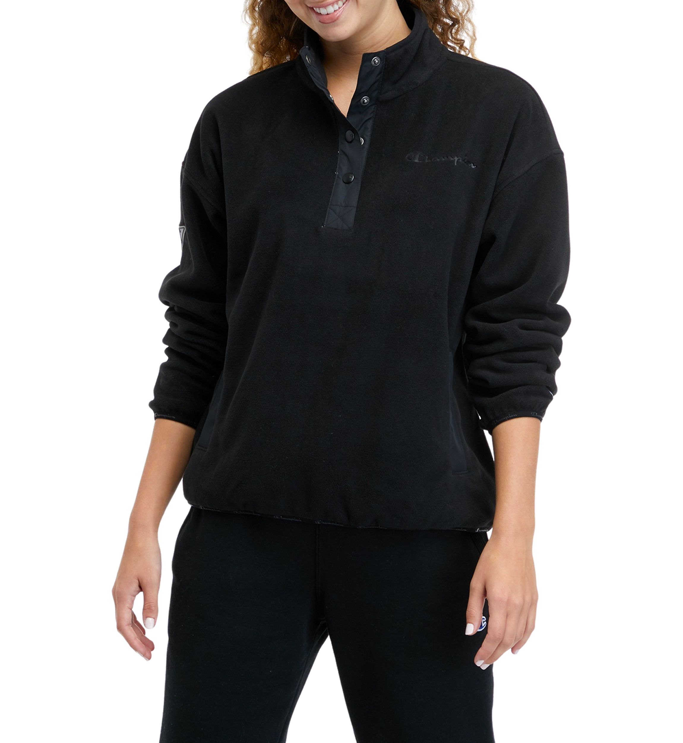 Polar Fleece Snap Pullover Sweatshirt