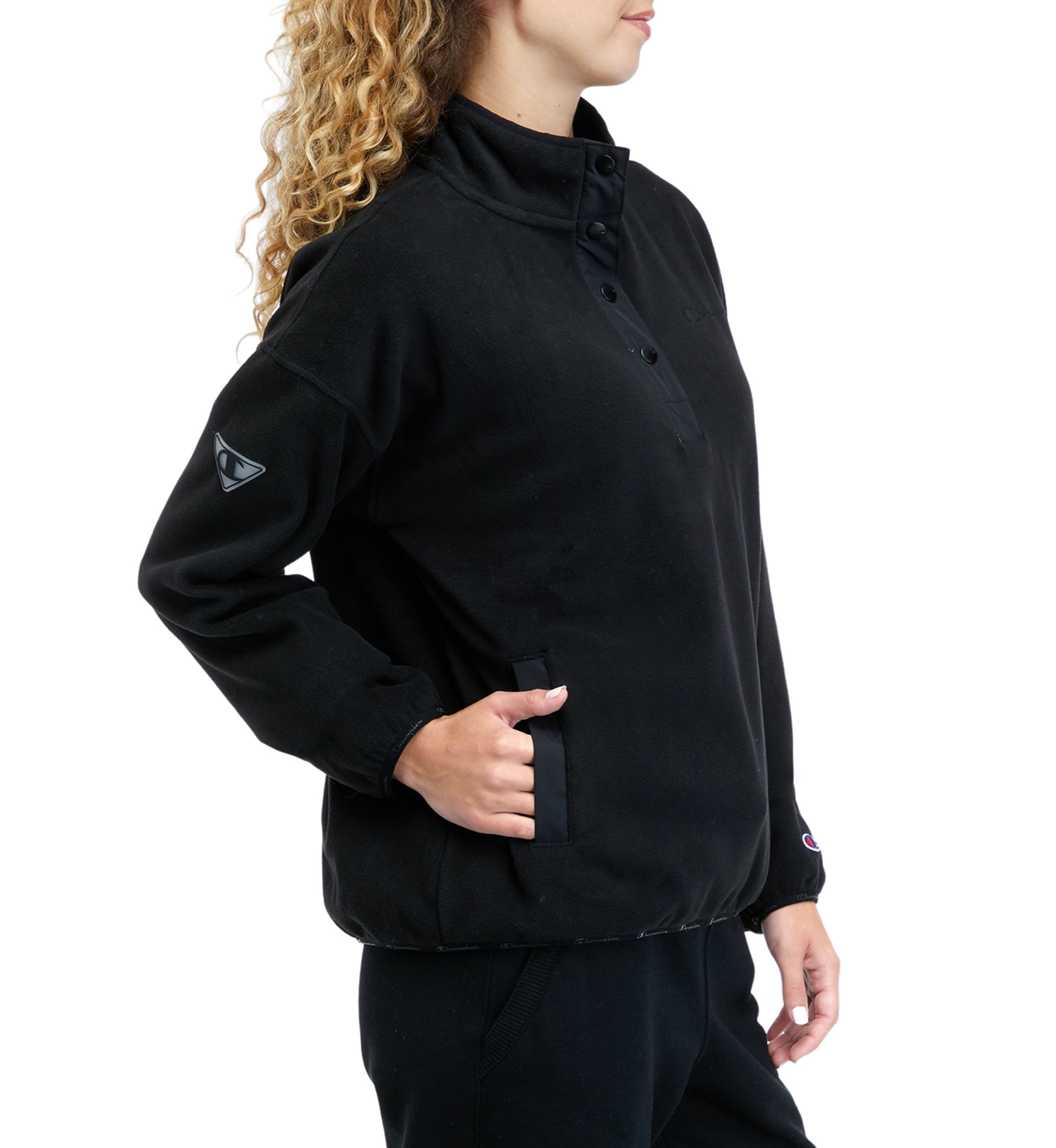 Polar Fleece Snap Pullover Sweatshirt