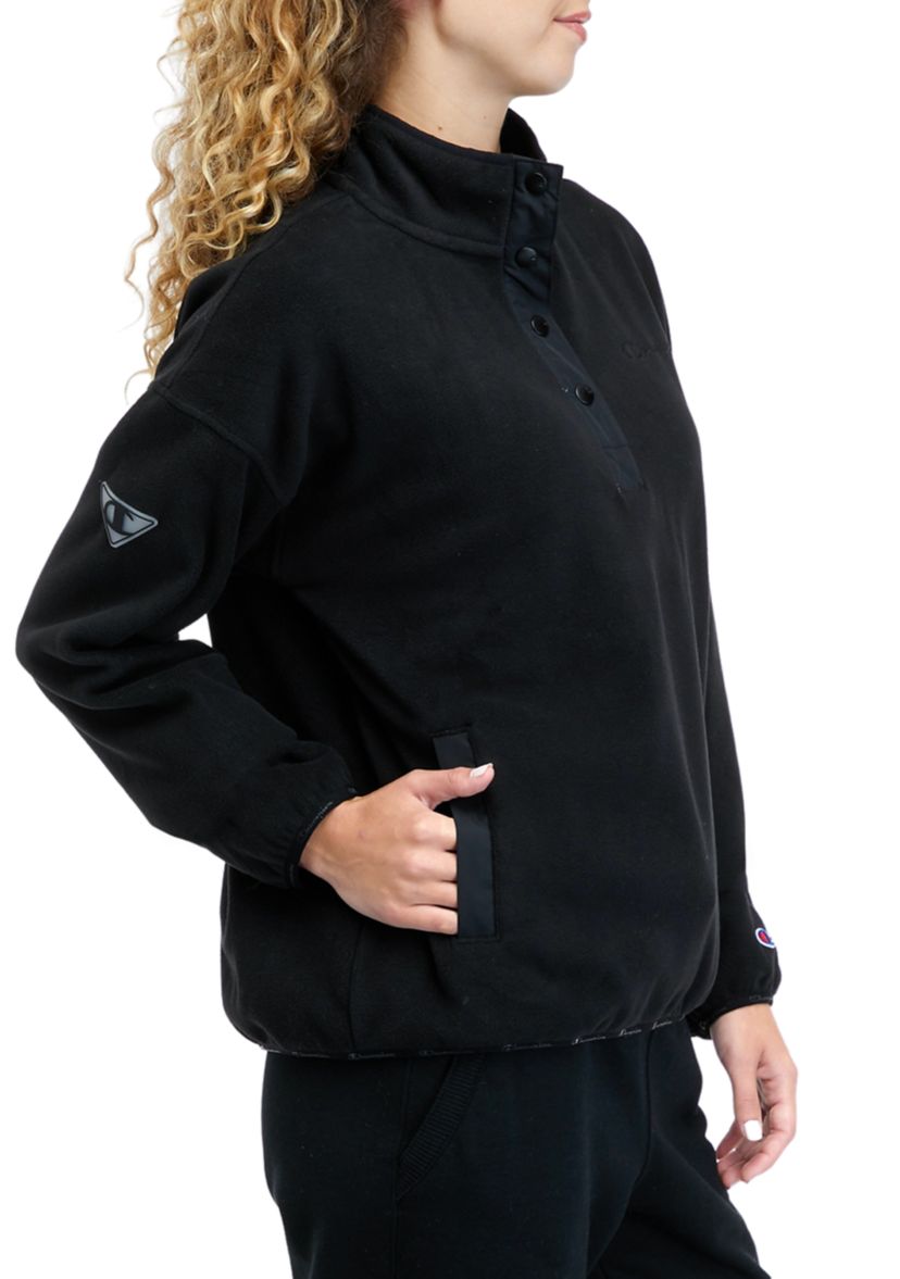 Polar Fleece Snap Pullover Sweatshirt