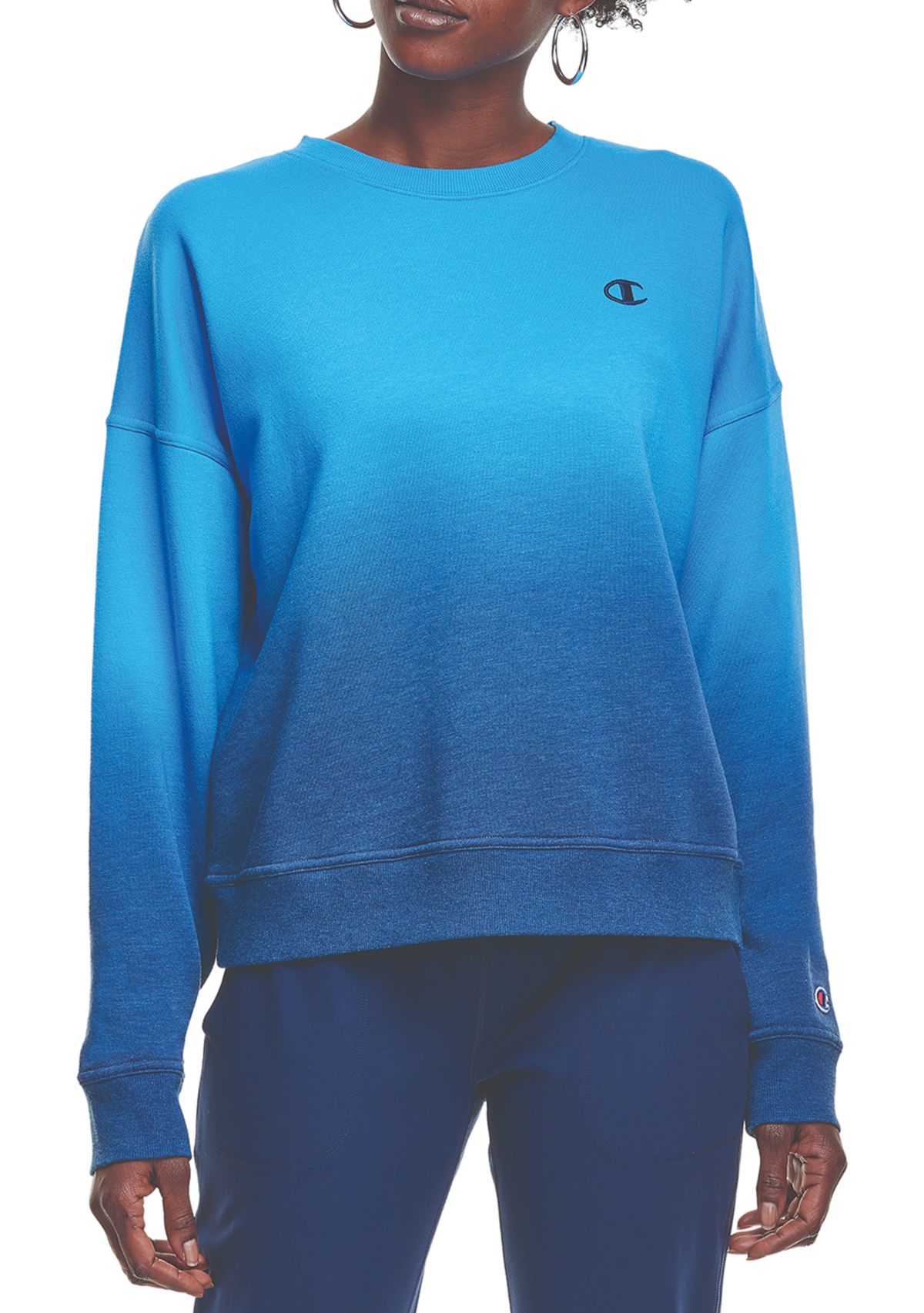 Relaxed Fleece Dip Dye Crew Sweatshirt 