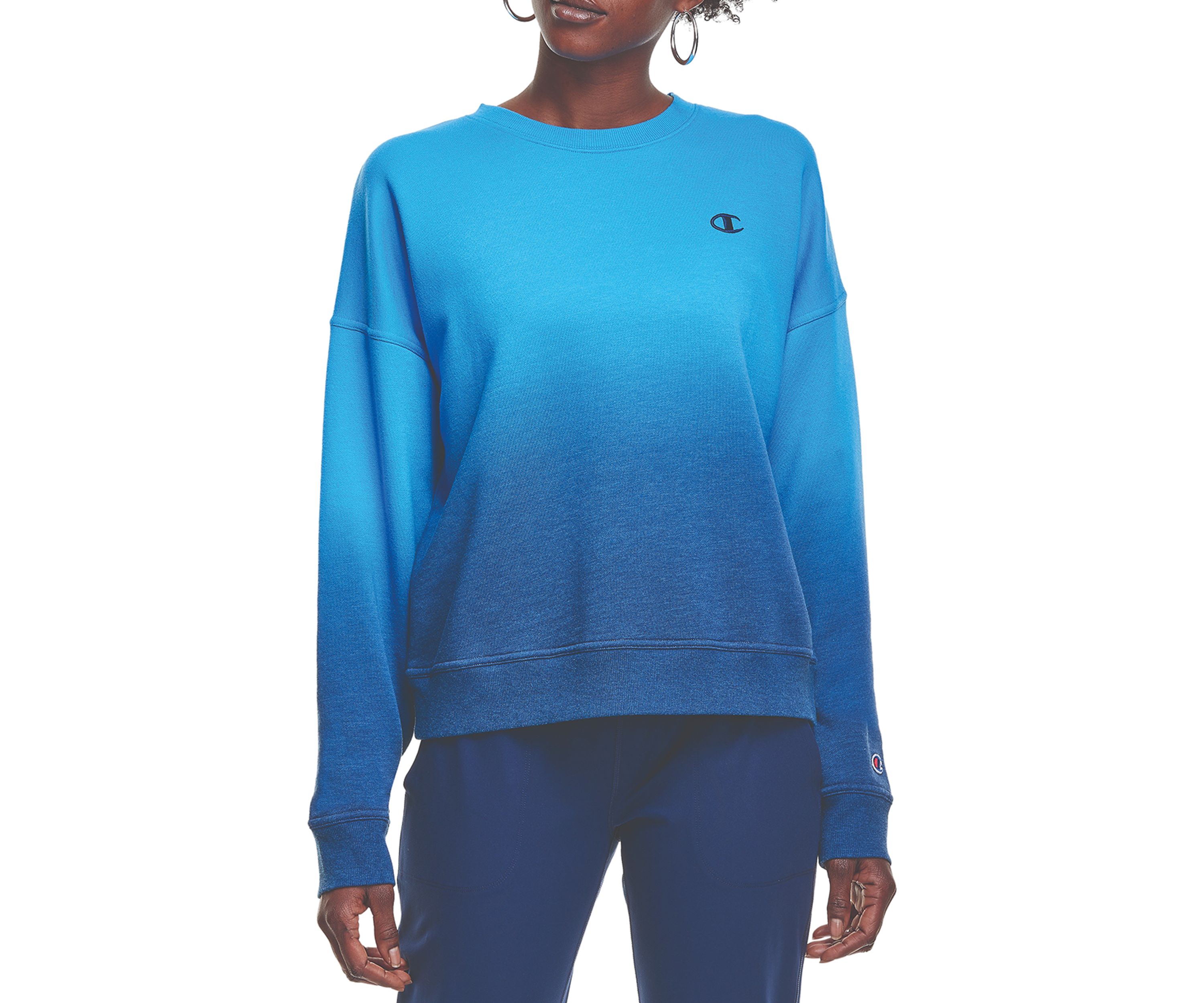 Relaxed Fleece Dip Dye Crew Sweatshirt 