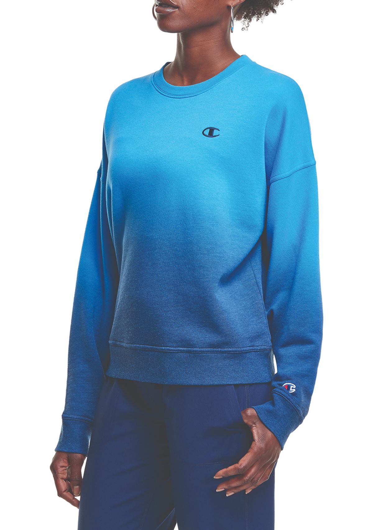 Relaxed Fleece Dip Dye Crew Sweatshirt 