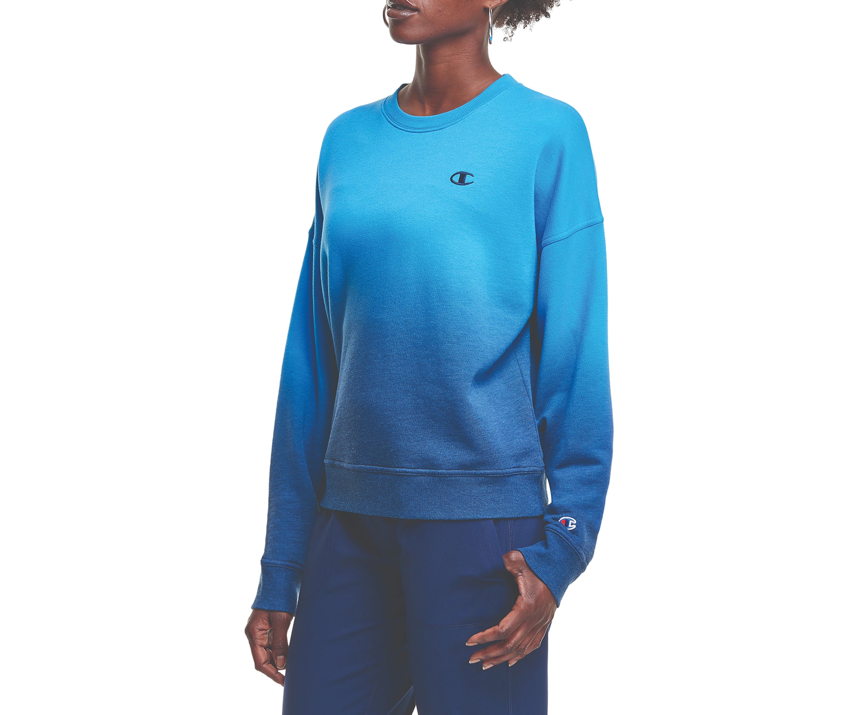 Relaxed Fleece Dip Dye Crew Sweatshirt 