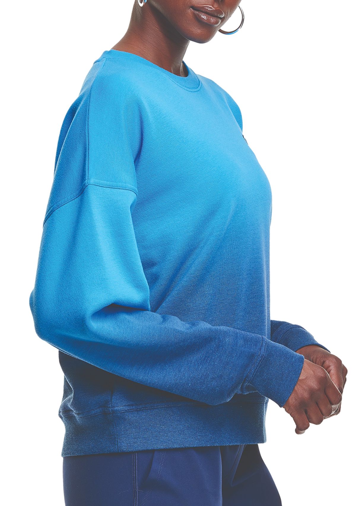 Relaxed Fleece Dip Dye Crew Sweatshirt 