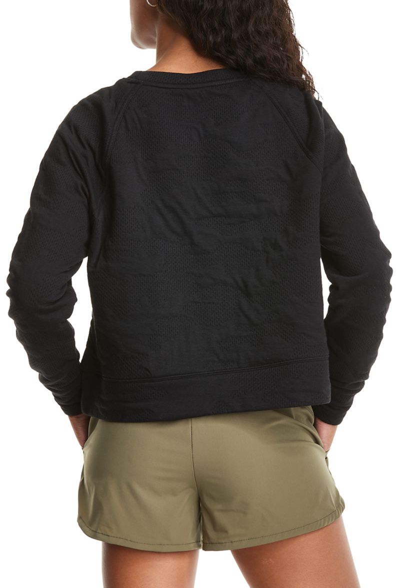 Womens Soft Touch Double Knit Camo Crew Sweatshirt
