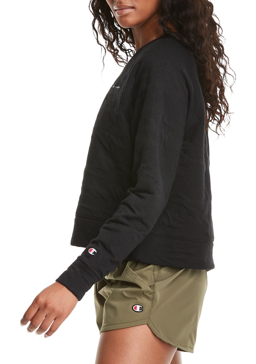 Womens Soft Touch Double Knit Camo Crew Sweatshirt