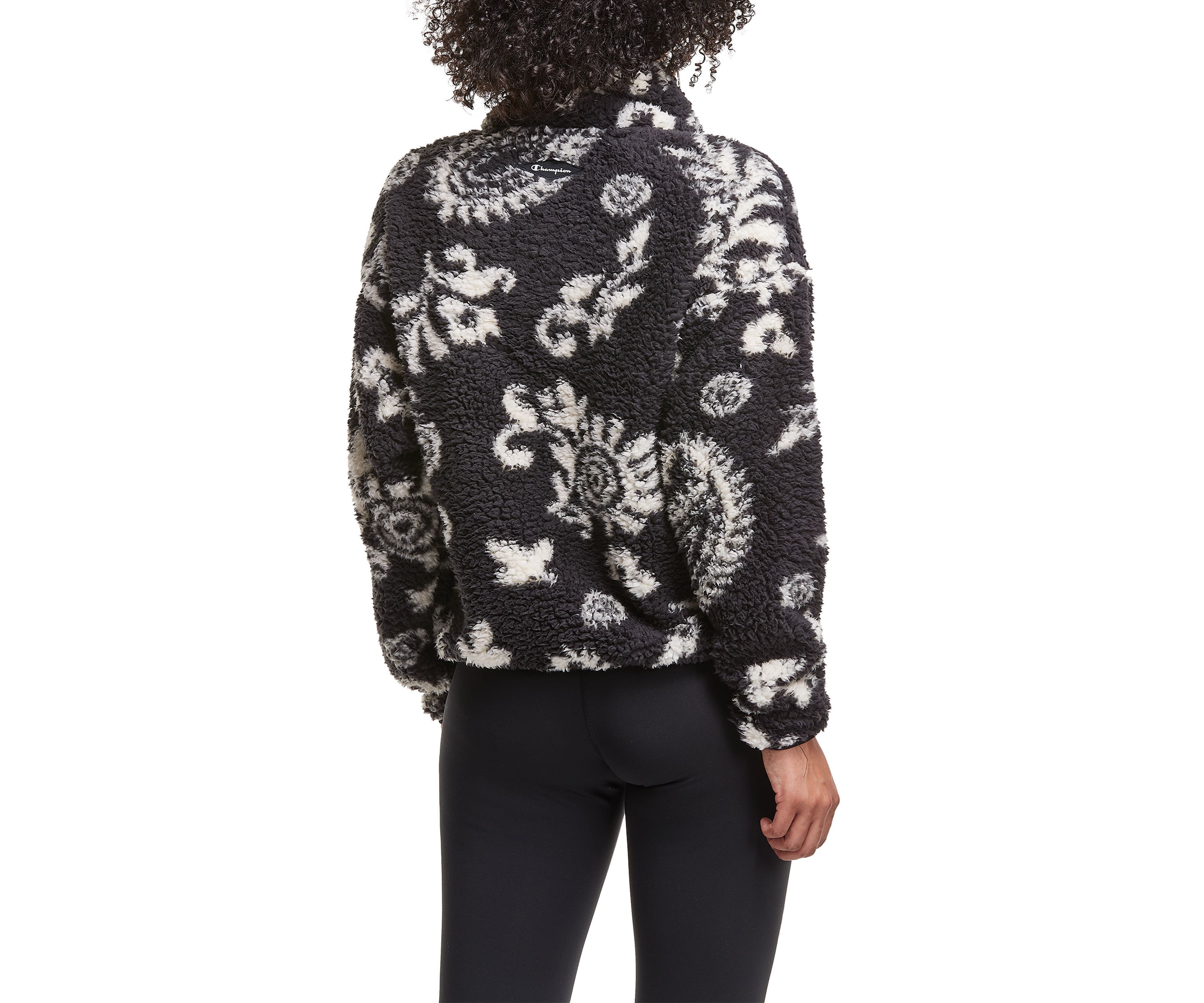 Cozy High Pile Quarter Zip Pullover - Print