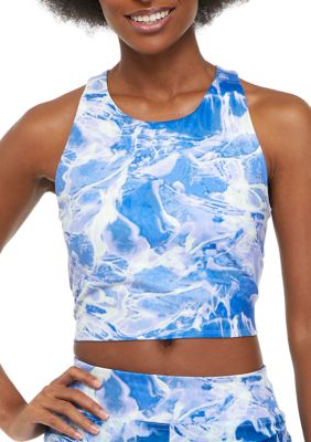 Scorpio Sol Sports Bra Women's XS Blue White Tie Dye Cloud