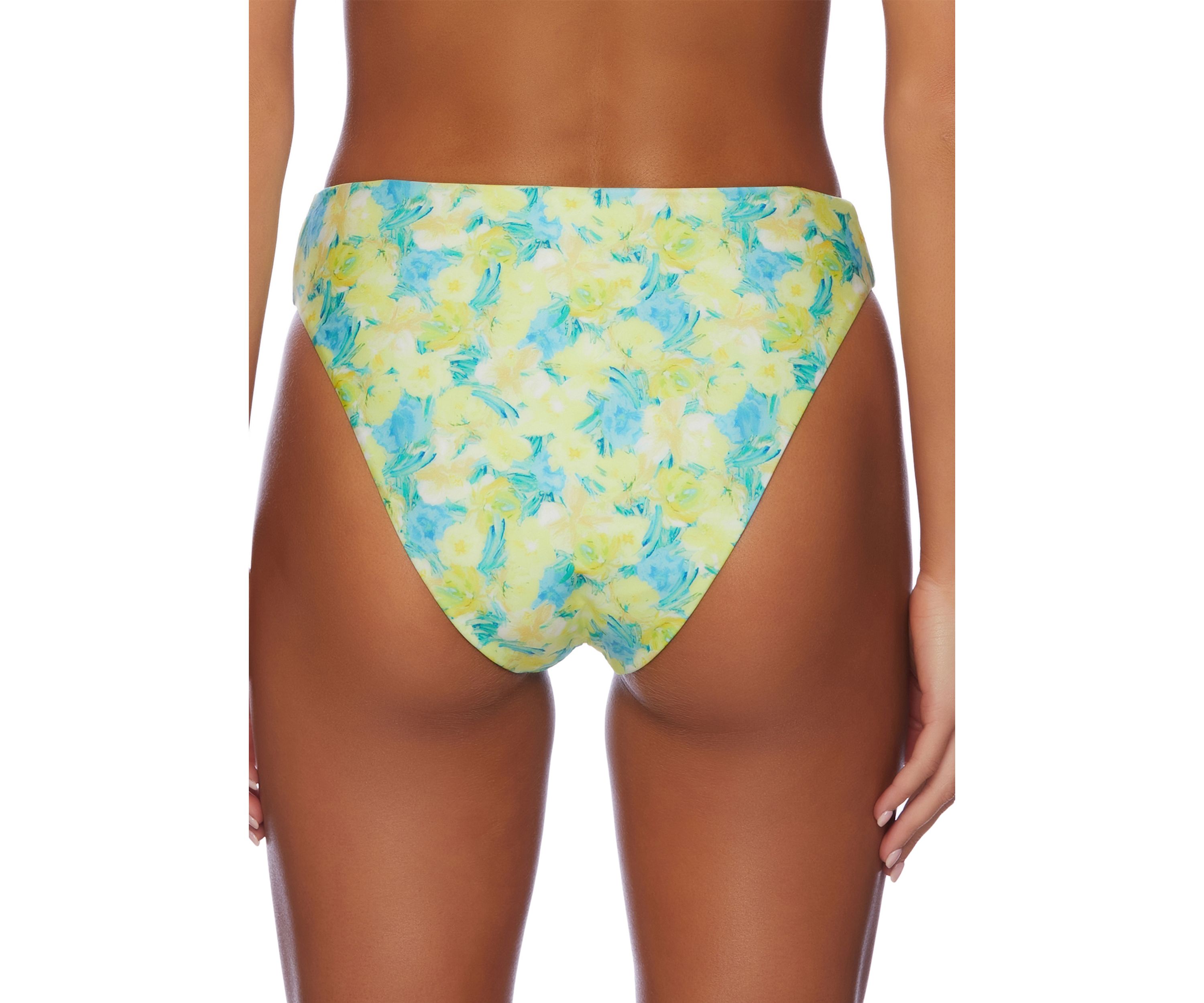 Fleaur Sauvage Shirred Front High Waist Swim Bottoms