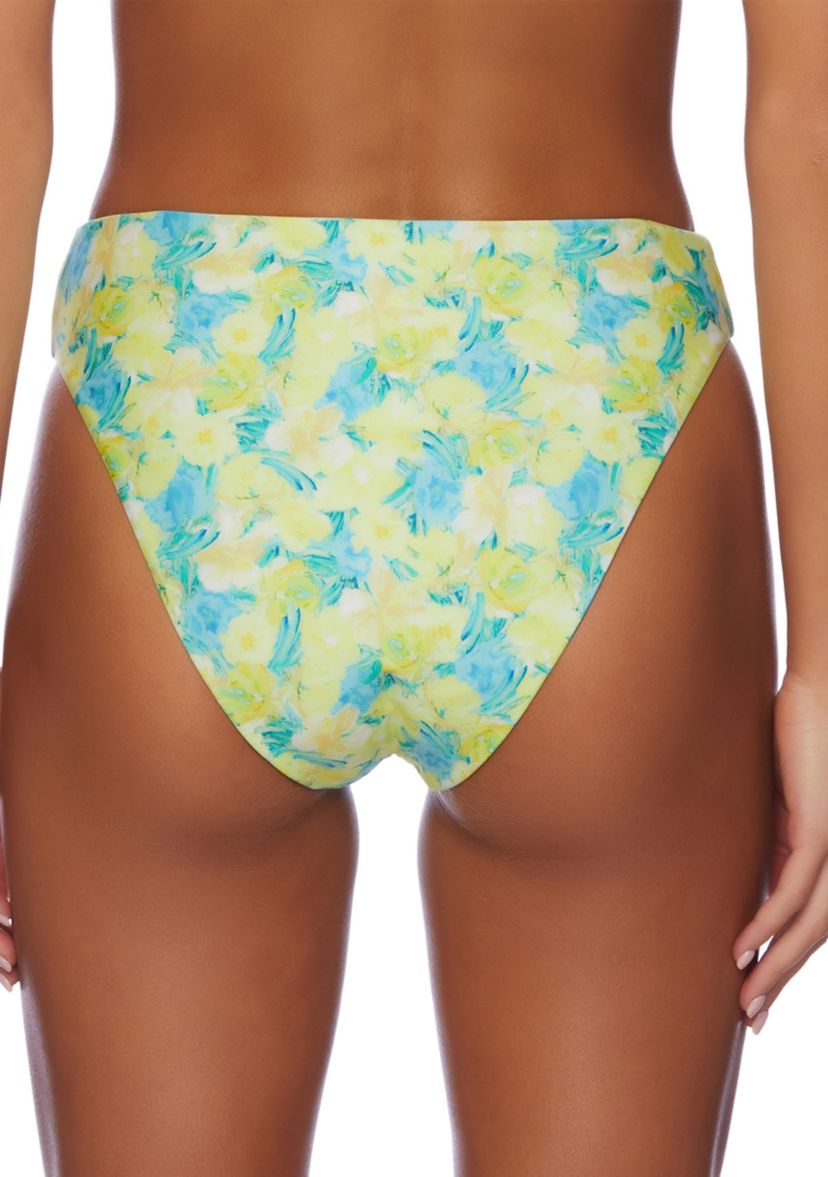 Fleaur Sauvage Shirred Front High Waist Swim Bottoms
