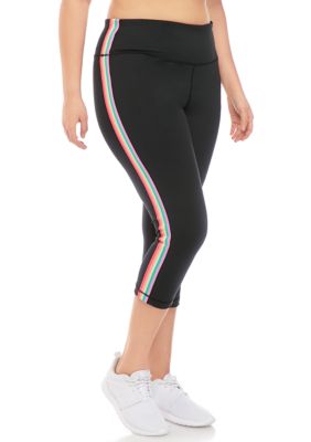 ZELOS Plus Size Rainbow Tape Capri Leggings | belk