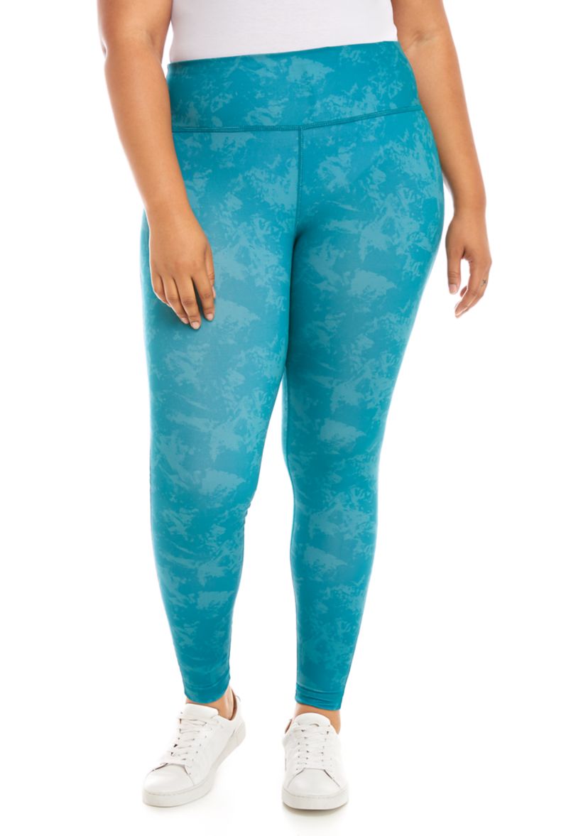Plus Size Floral Print Performance Leggings 