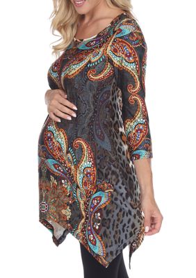 White Mark Women's Maternity Arlene Tunic