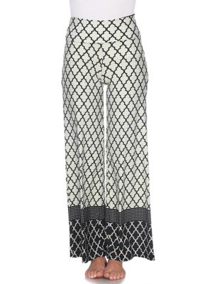 White Mark Women's New Paisley Palazzo Pants