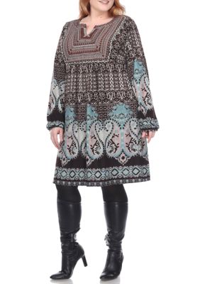 White Mark Women's Plus Size Phebe Dress