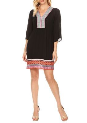 White Mark Women's Gabrielle Bell Sleeved Dress
