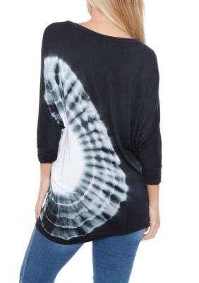 Women's Banded Dolman Sleeve Tie-Dye Top