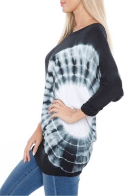 Women's Banded Dolman Sleeve Tie-Dye Top