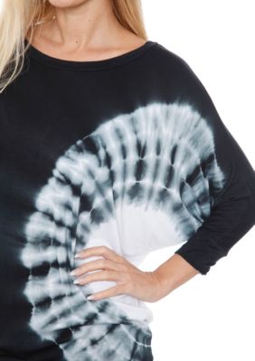 Women's Banded Dolman Sleeve Tie-Dye Top