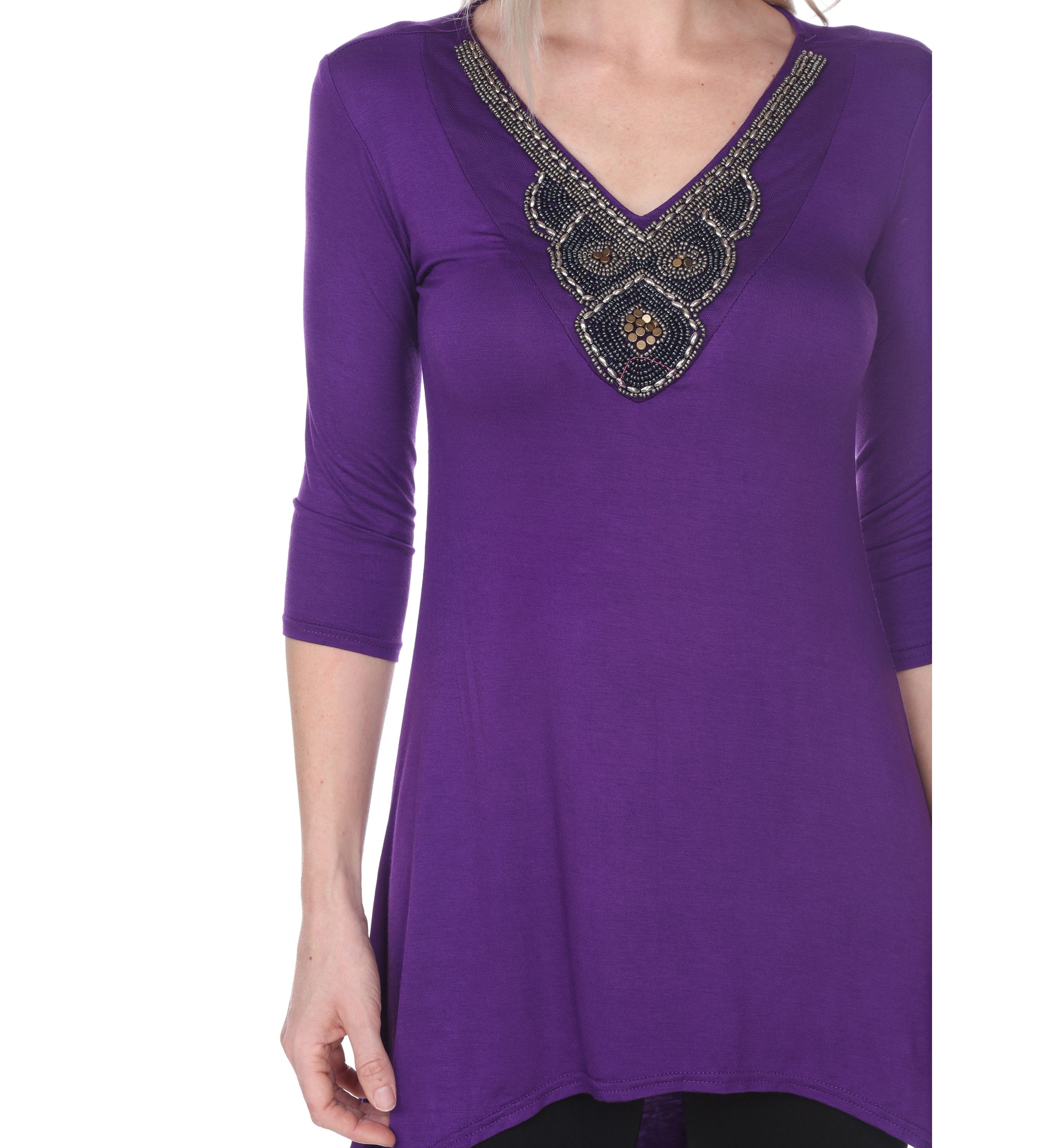Luna Embellished 3/4 Sleeve Tunic
