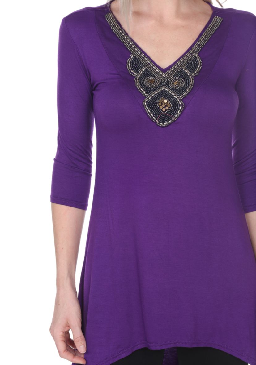 Luna Embellished 3/4 Sleeve Tunic