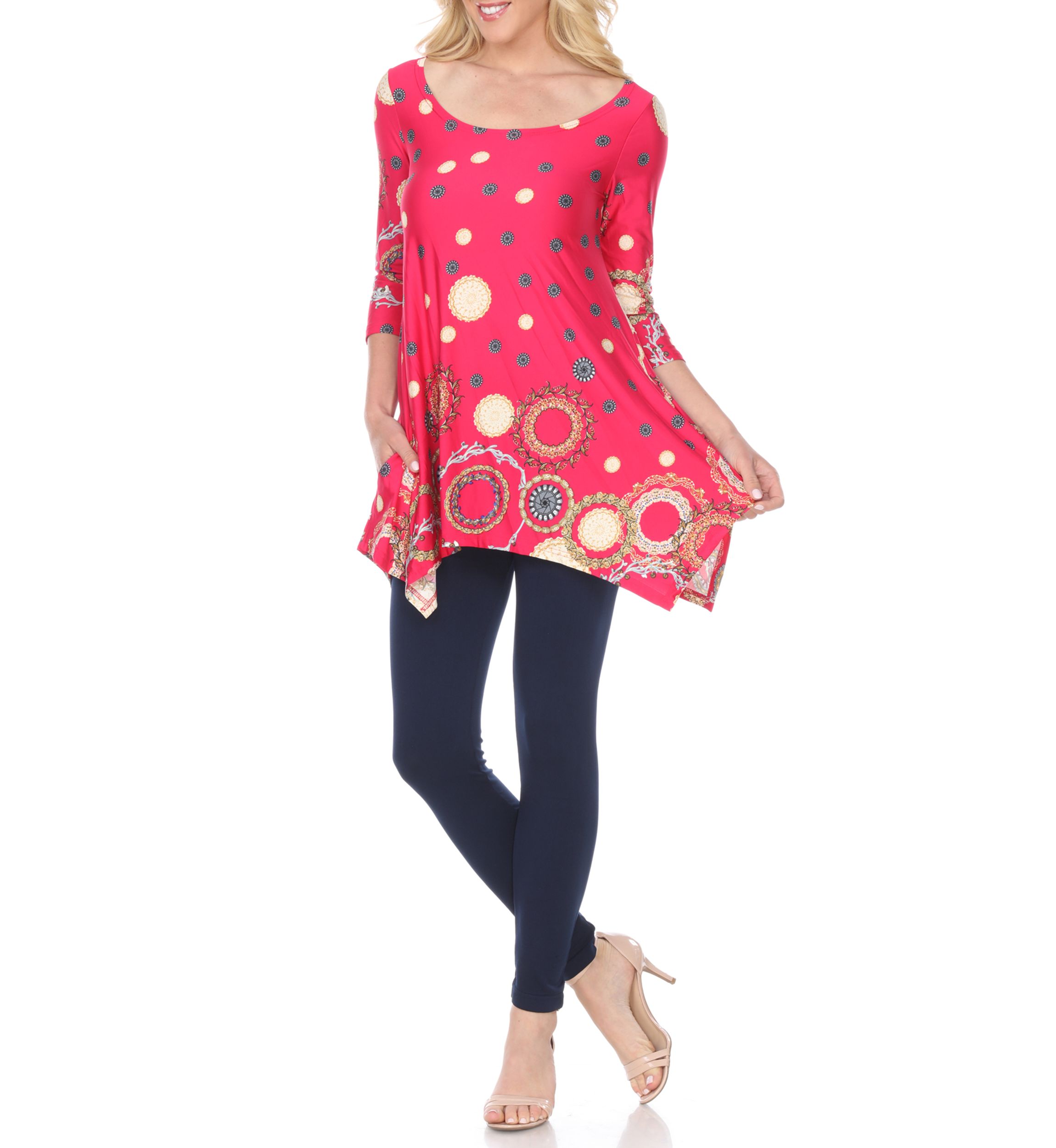 Erie 3/4 Sleeve Printed Tunic