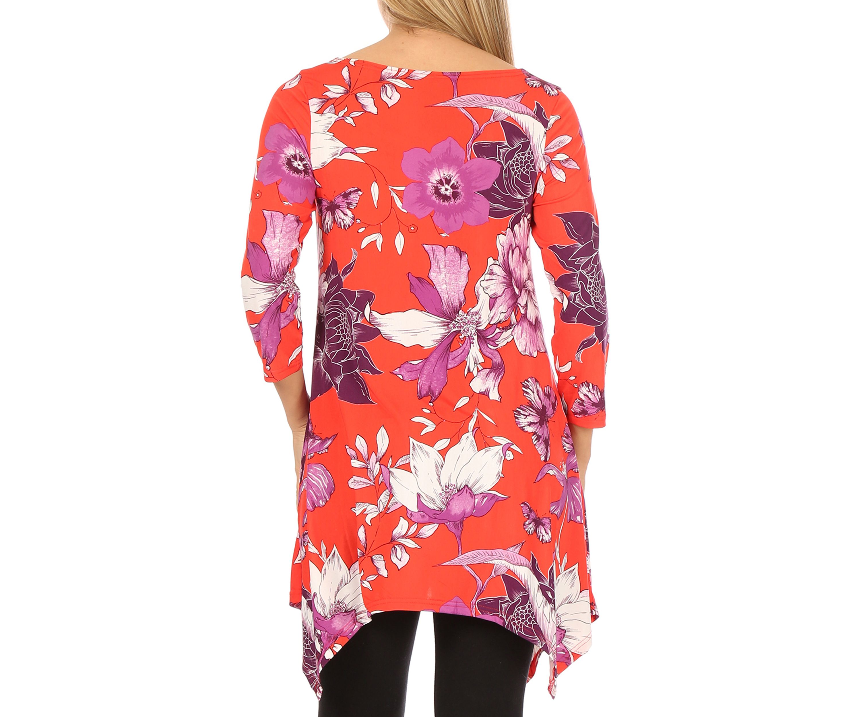 Womens Floral Tunic Top