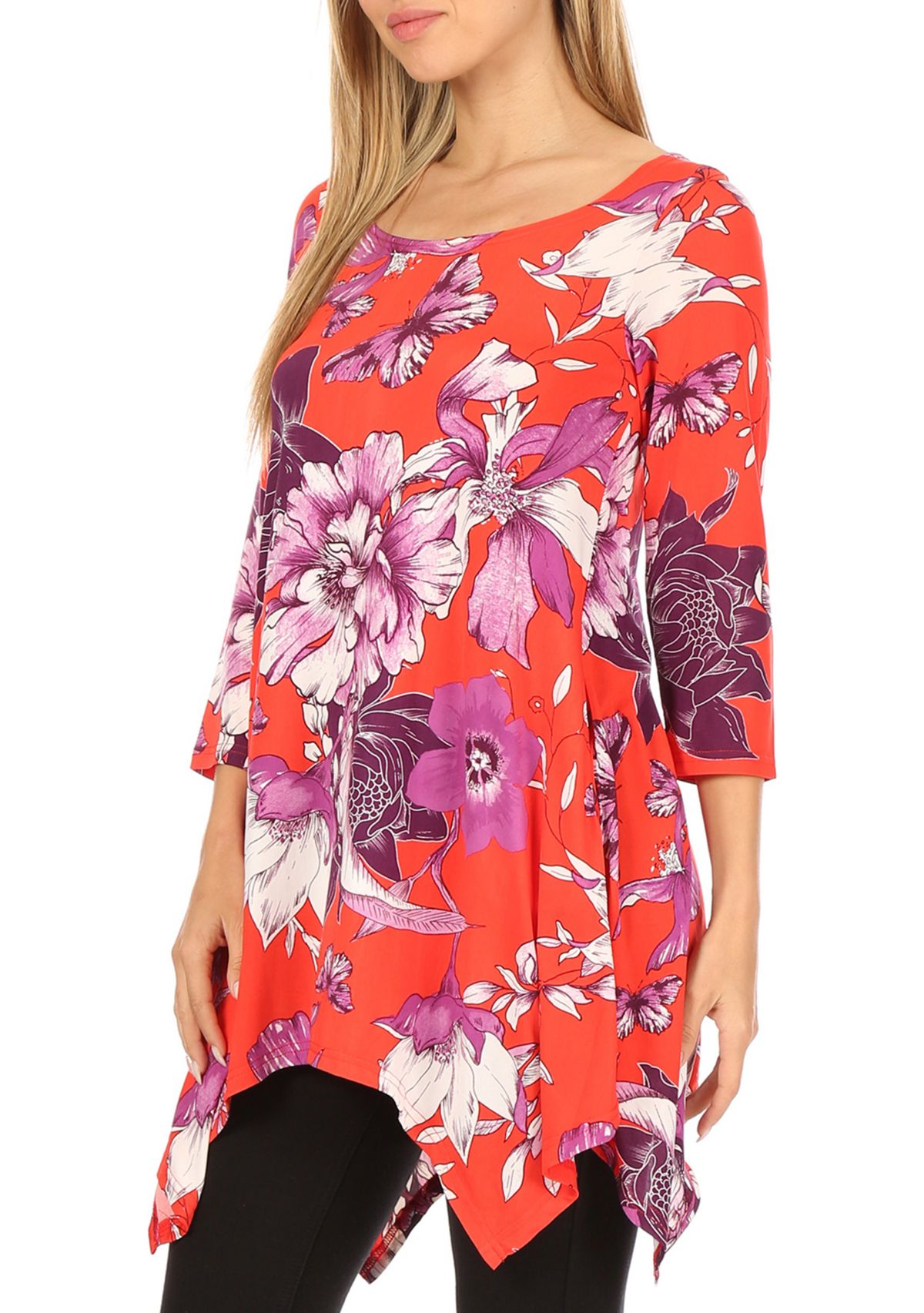 Womens Floral Tunic Top