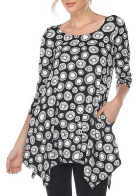 Printed Geometric Circle Tunic Top