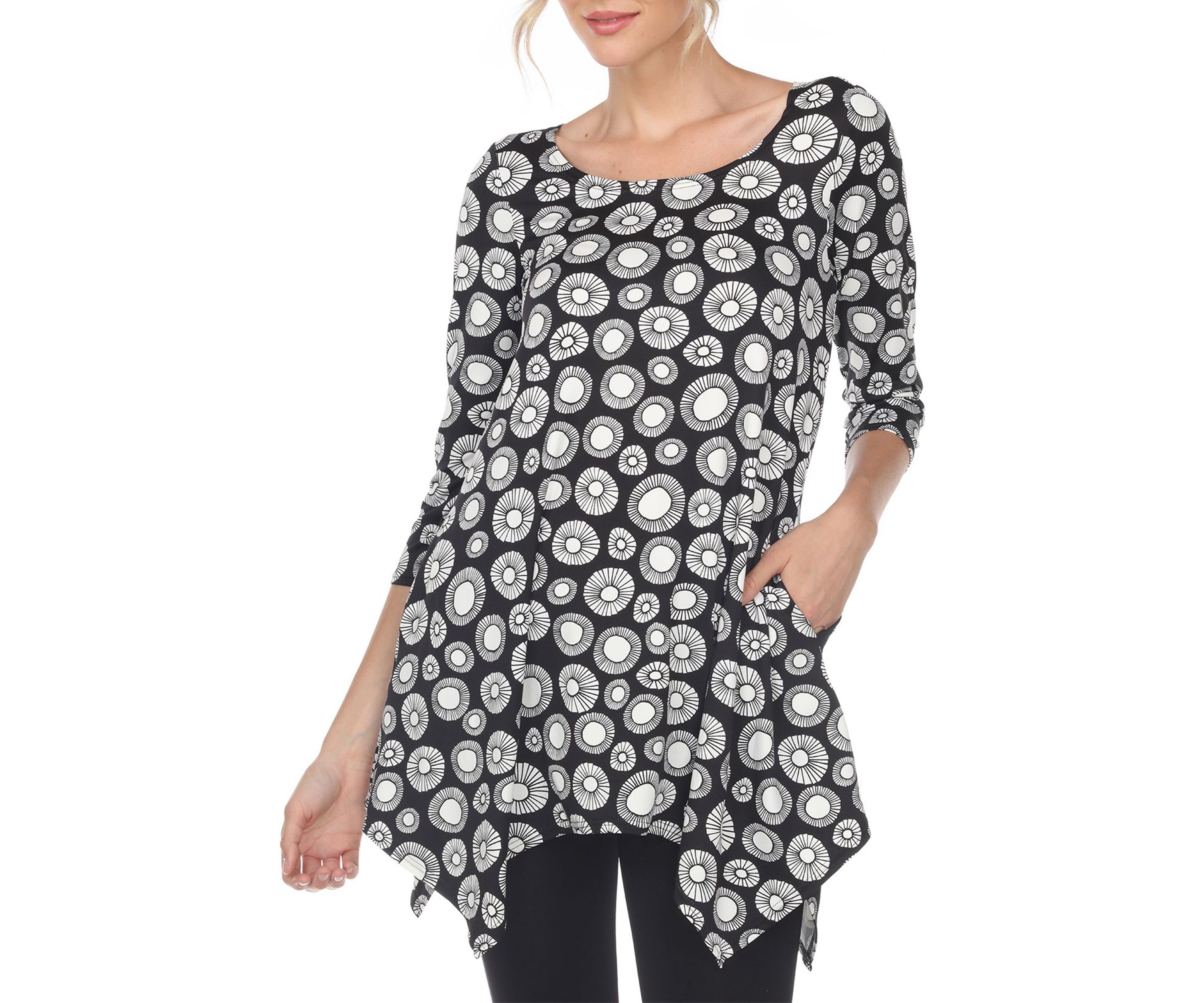Printed Geometric Circle Tunic Top